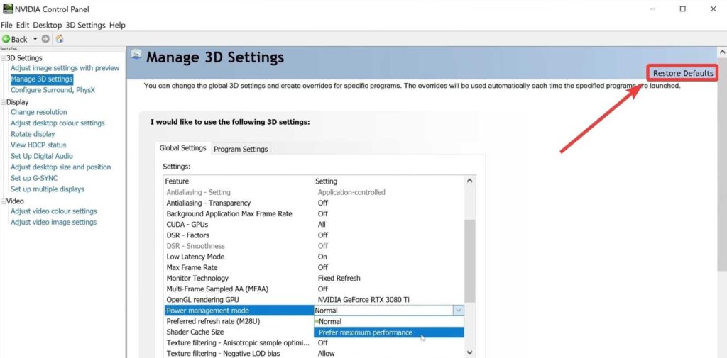 how to reset overclock gpu