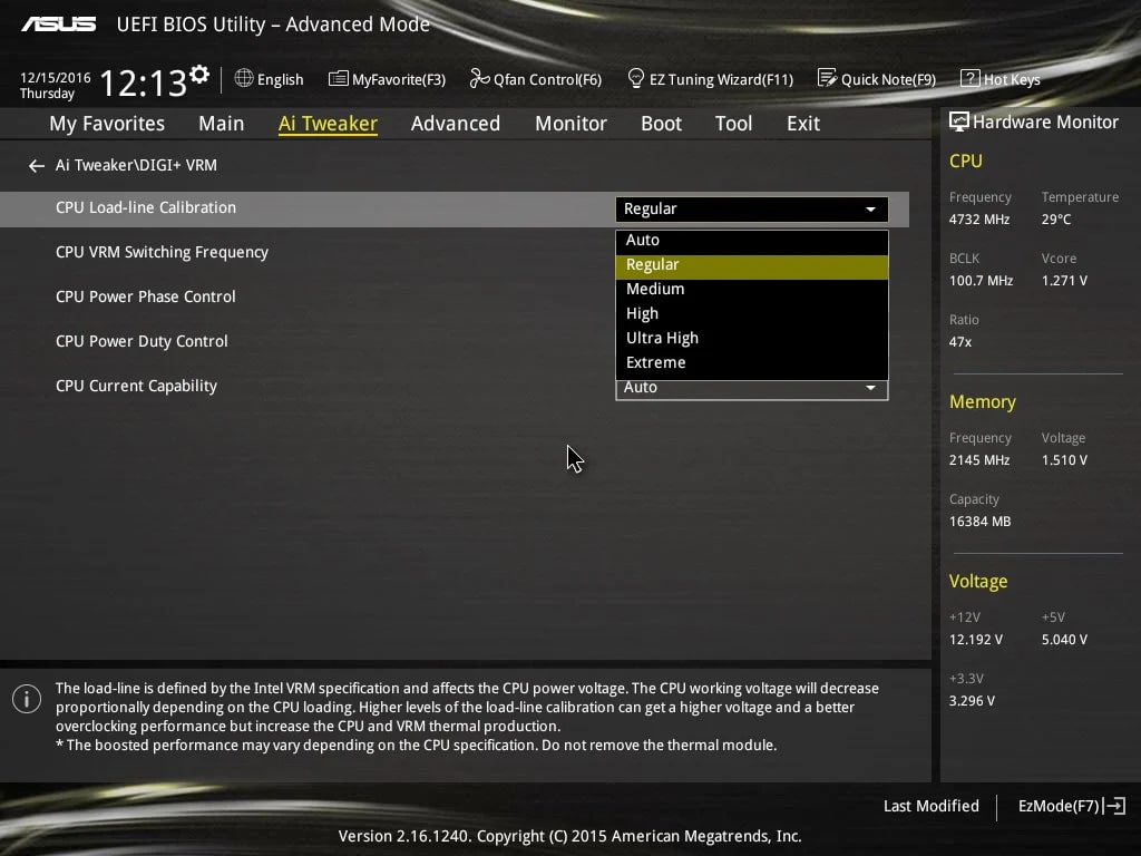 CPU Load Line Calibration